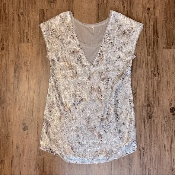Free People Midnight Dreamer Sequin Mesh Mini Dress - Picture 4 of 11